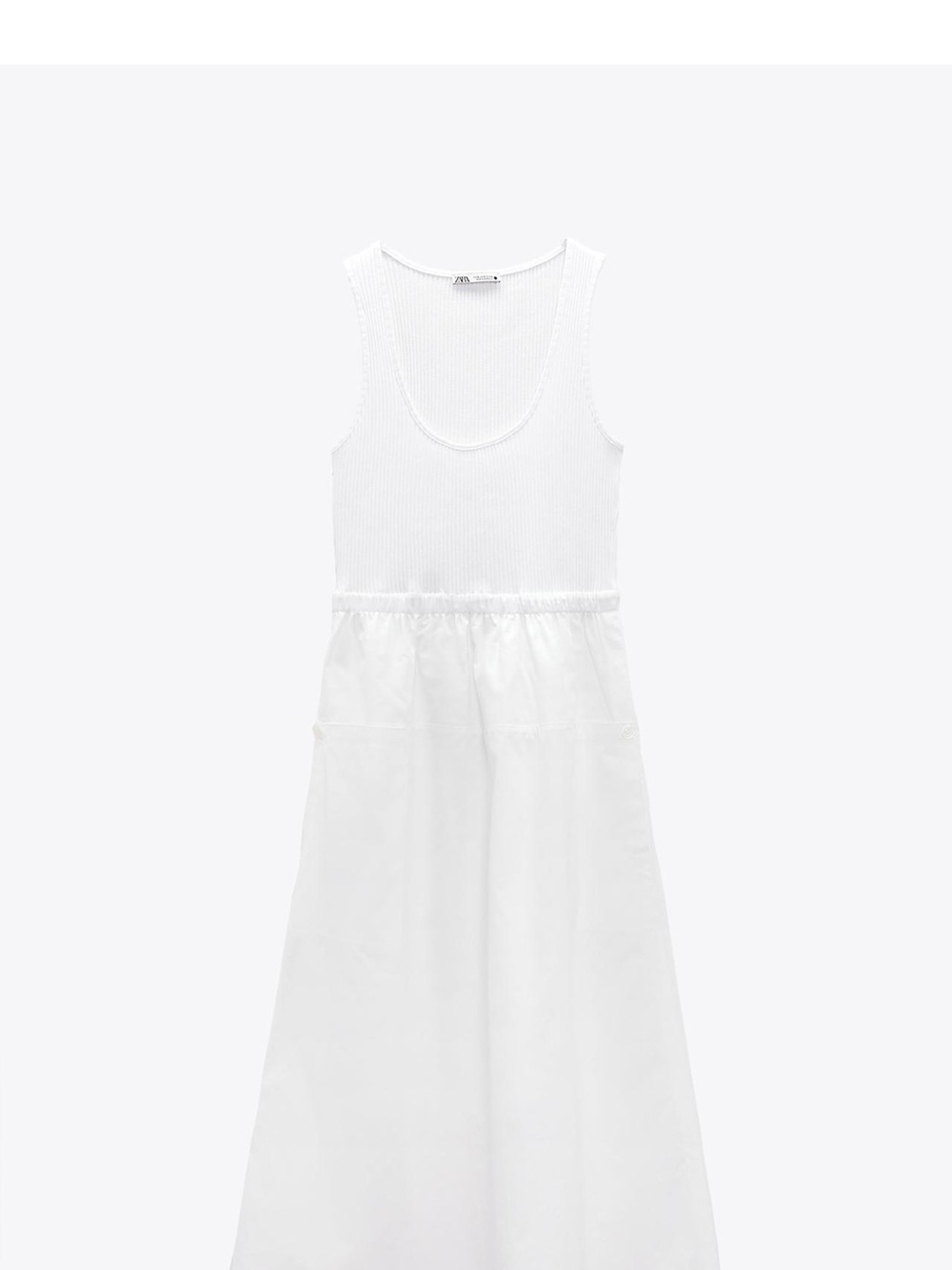 Zara White Ribbed Tank Maxi Dress